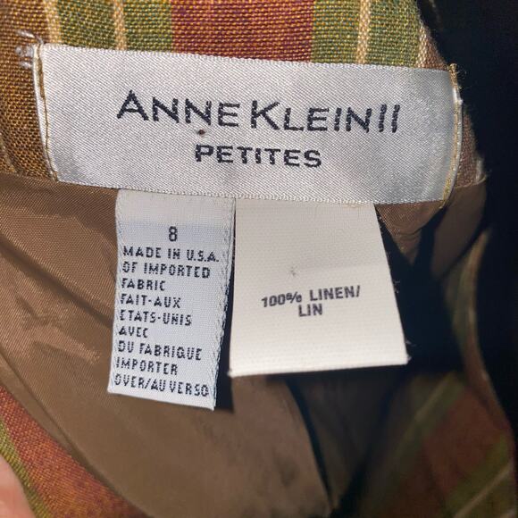 Vintage Anne Klein Linen Striped Sleeveless Button Front Vest Size 8 Petite - Picture 12 of 12